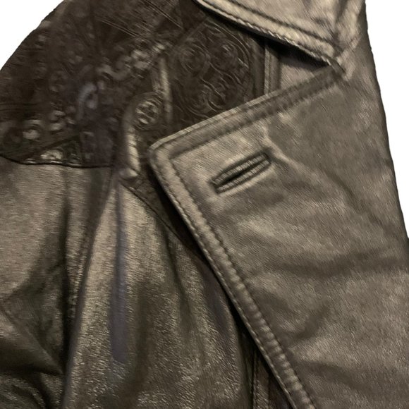 Wilsons Leather Ladies Biker's Jacket Black XS Paisley Details - Picture 5 of 16